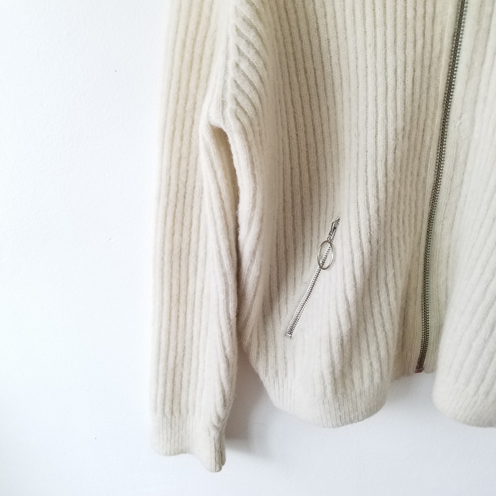 & Other Stories Cream Ribbed Cardigan - Picture 7 of 12